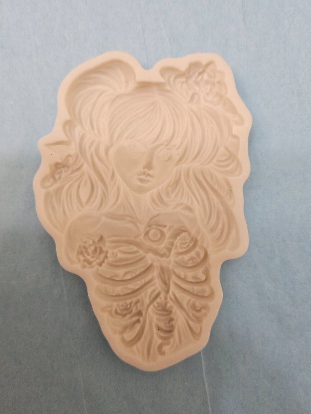Silicone Mold - Floral Skeleton Girl Design